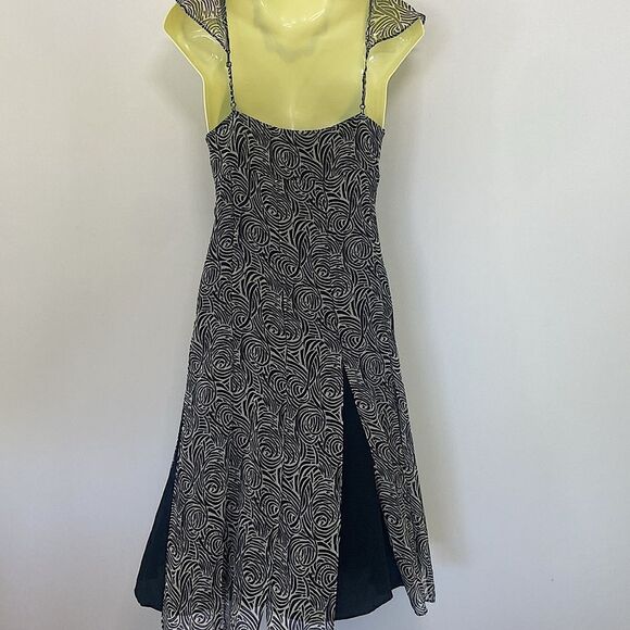 BCBG Dress Geometric Drop Waist Panel Skirt Silk Sz 6 Excellent - Picture 7 of 8